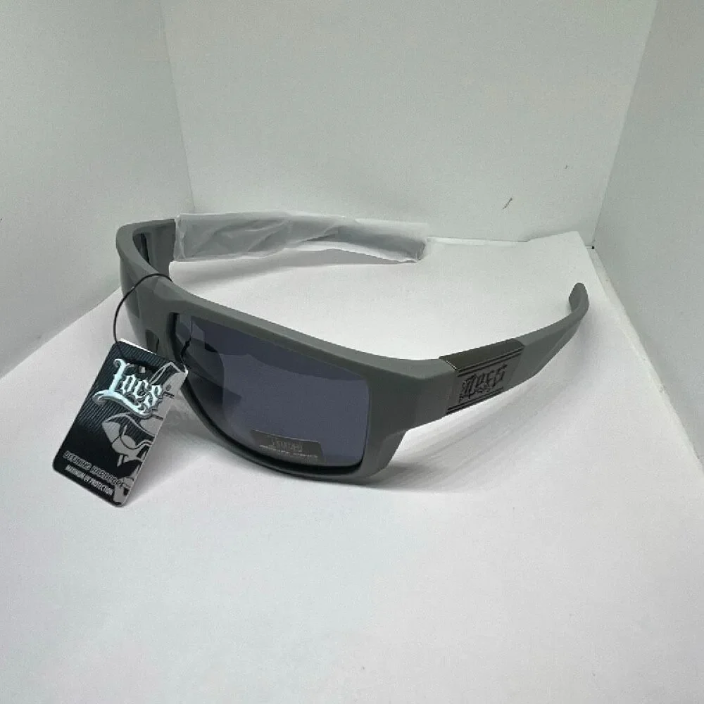 Locs Gray Hardcore Shades Wraparound UV Protection Sunglasses NWT